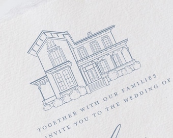 Merrimon Wynne House in Raleigh, NC Venue Illustration Line