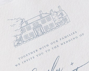 Brittland Manor in Chestertown, MD Venue Illustration Line Drawing - PDF & PNG Digital Download Files