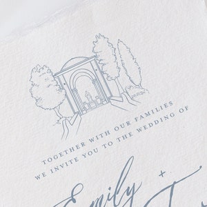 Villa Cimbrone in Ravello, Italy Venue Illustration Line Drawing - PDF & PNG Digital Download Files