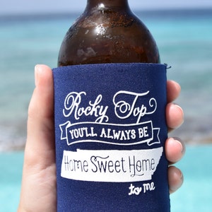 Rocky Top Tennessee Can Cooler Beer Cozy in Navy