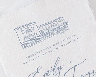 Bella Cosa in Lake Wales, FL Venue Illustration Line Drawing - PDF & PNG Digital Download Files