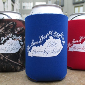 My Old Kentucky Home Can Cooler Beer Cozy in Blue image 3