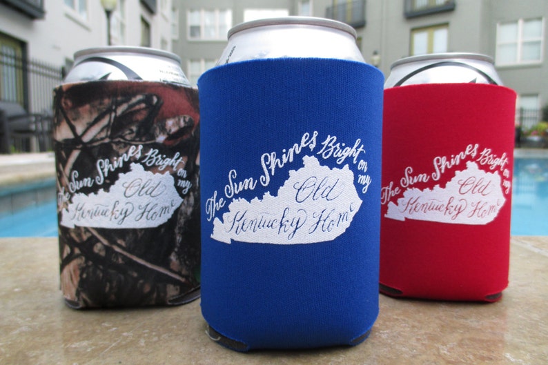 My Old Kentucky Home Can Cooler Beer Cozy in Blue image 3