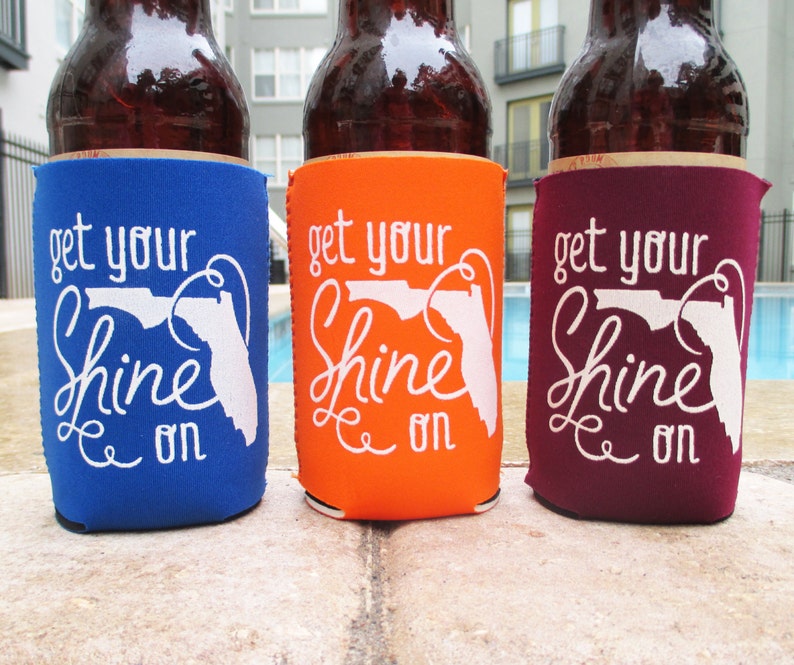 Get Your Shine On Florida Can Cooler Beer Cozy in Orange image 3