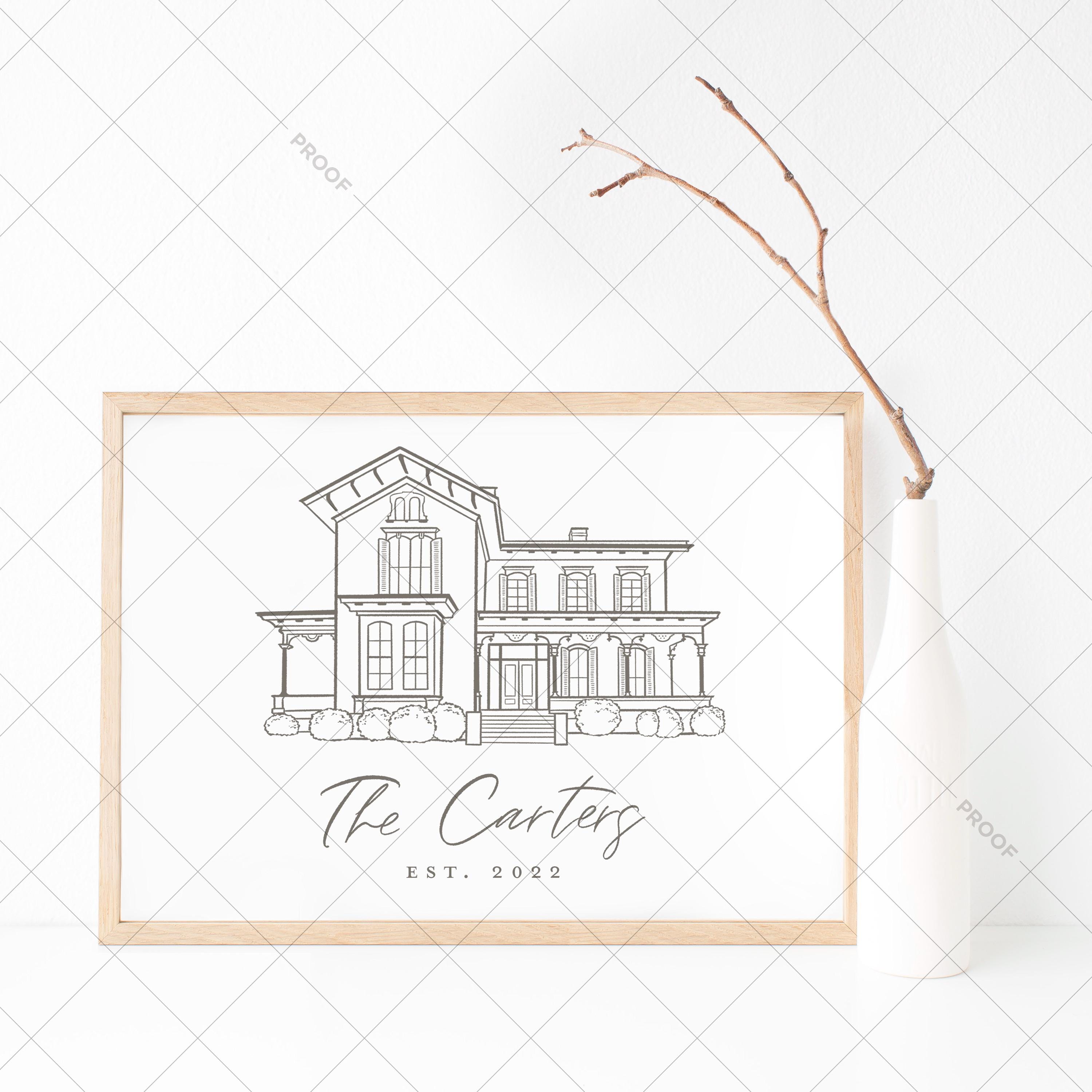 Merrimon Wynne House in Raleigh, NC Venue Illustration Line