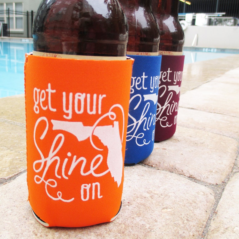 Get Your Shine On Florida Can Cooler Beer Cozy in Orange image 2