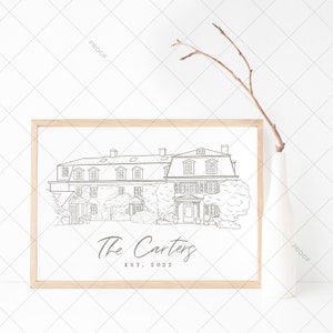 The Inn at Barley Sheaf Farm Venue Illustration Line Drawing PDF & PNG Digital Download Files image 2