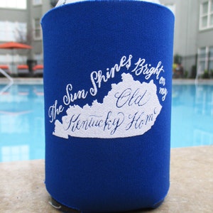 My Old Kentucky Home Can Cooler Beer Cozy in Blue image 2