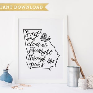 Georgia on My Mind Quote Instant Download Printable