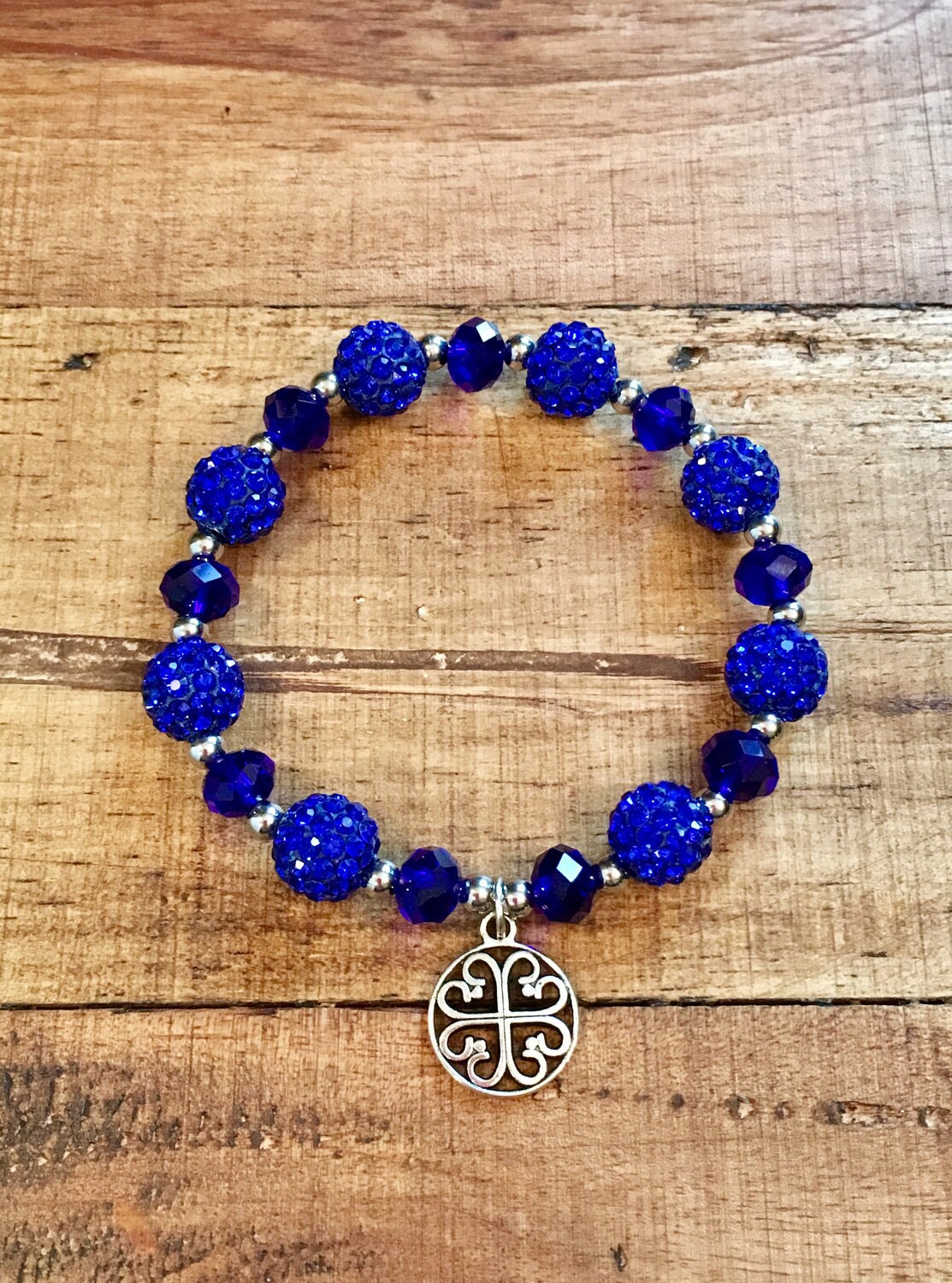 Blue glass hotsell bead bracelet