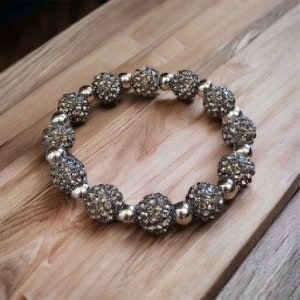 Shamballa Bead Bracelet with Spacers Many Colors Elastic Gold or Silver Bracelet for Women Ladies Bracelet image 2