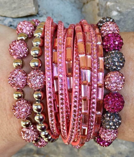 Alexander McQueen Pink Croc Double Wrap Bracelet – BlackSkinny