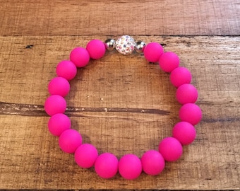 The “Pink Dream” Iridescent Pink Beaded Bracelet