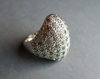 Silver Ring with Peridot | Natural Stone Ring from India