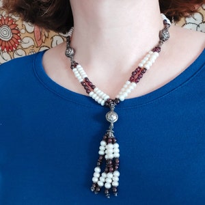 Garnet and Pearls Necklace from India