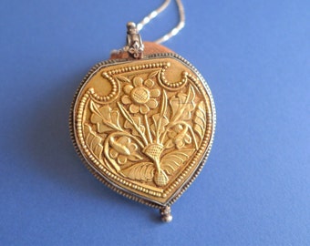 North India Rajastani Pendant |Silver Gold Gilded Pendant