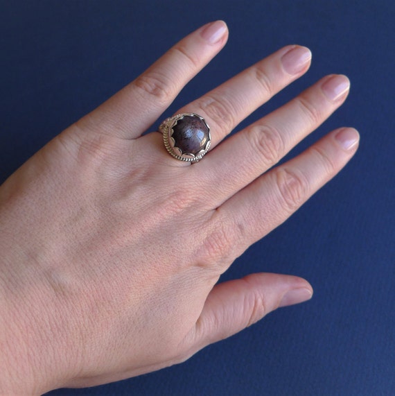 Silver Ring with Ruby from India - image 5