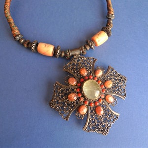 India Tribal Cross Necklace
