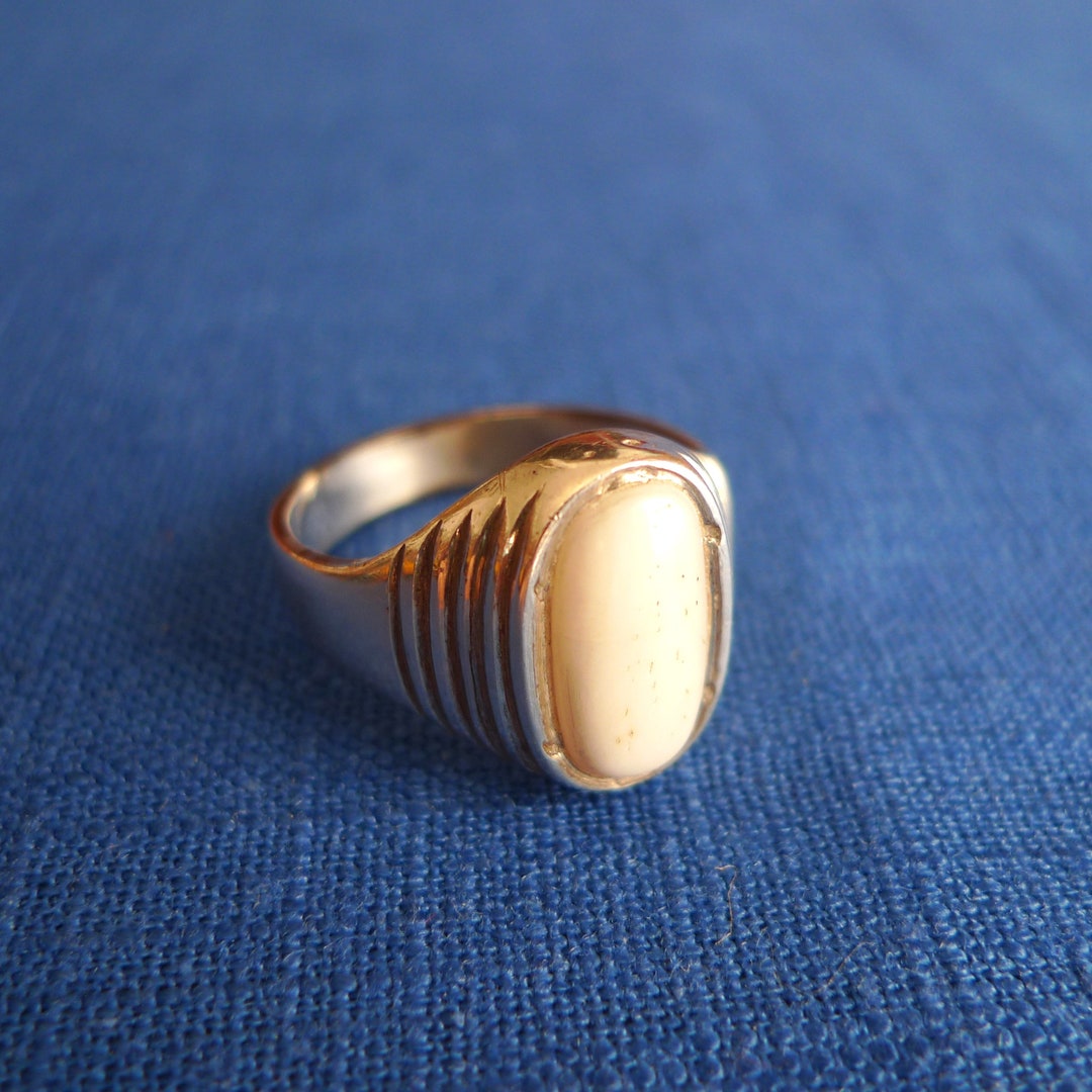 White Coral Ring From India India Silver and White Coral Ring Etsy