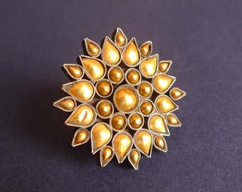 Anel de Prata Dourado da Índia | Anel tribal