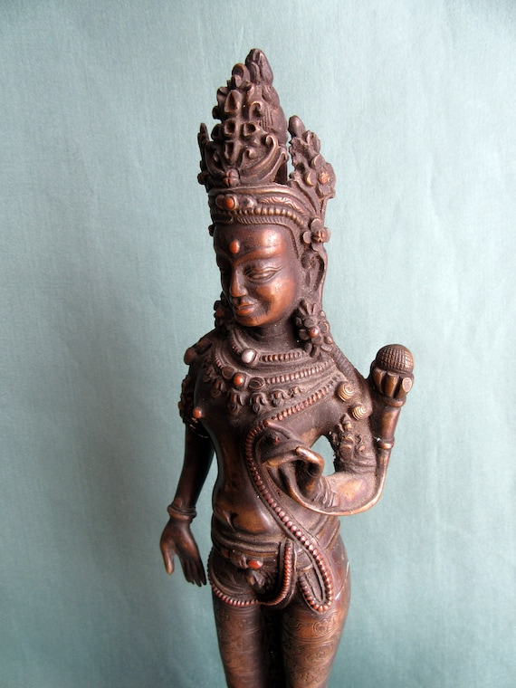 3 CM Tibet buddhism Pure Bronze Art Sculpture Skull Amulet Figurines Statues