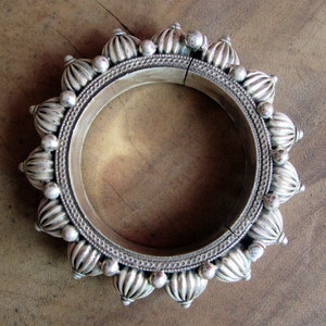 Tribal Cuff Silver Bracelet from North India