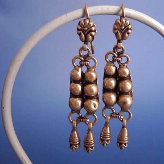 Silver Earrings from India | Tribal design - image 1