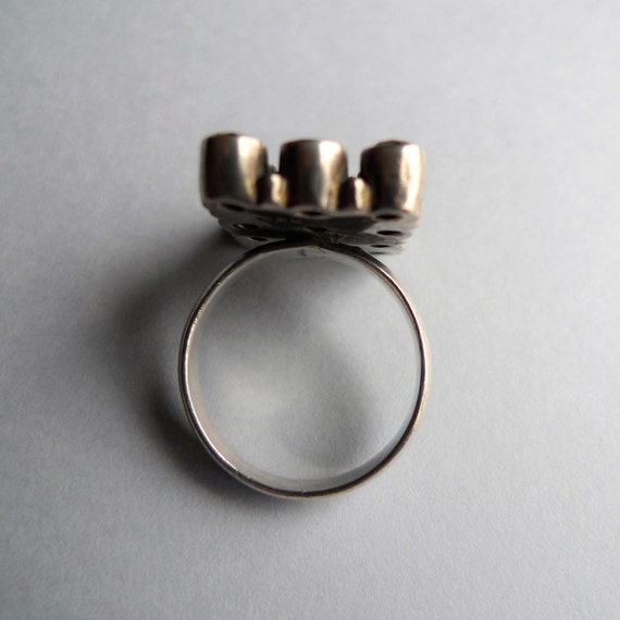 Multistone Ring from India | Garnet Peridot Topaz… - image 3