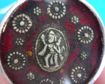 Ciondolo in argento vintage / Lord Hanuman / Gioielli etnici dall'India