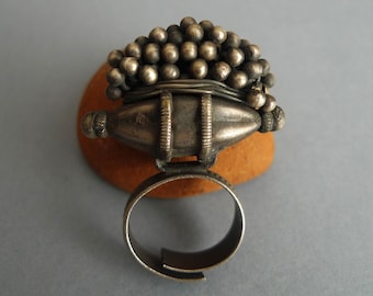 Silver Tribal Adjustable Ring | North India Rajastan