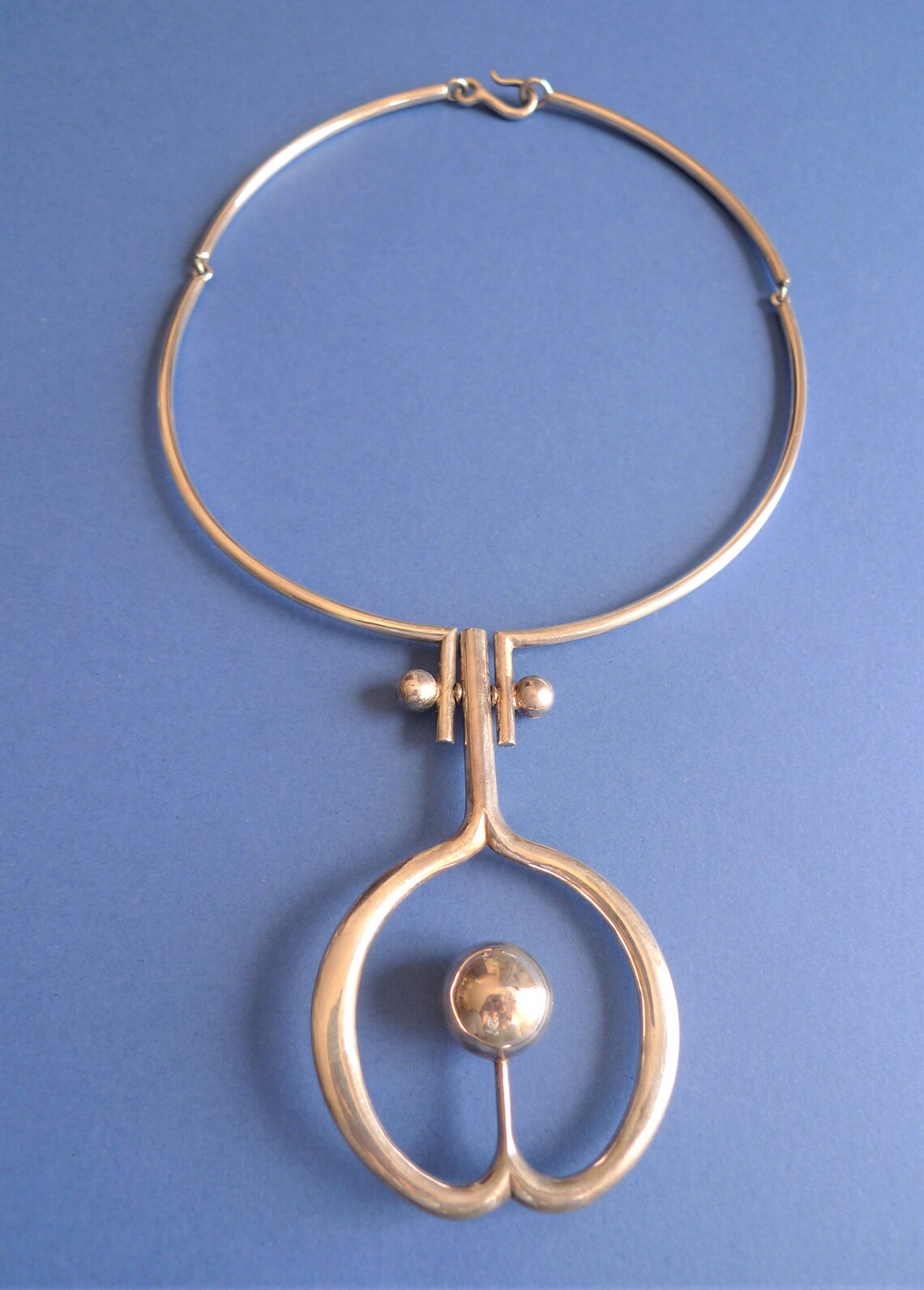 Vintage Barcelona design articulated silver necklace Etsy