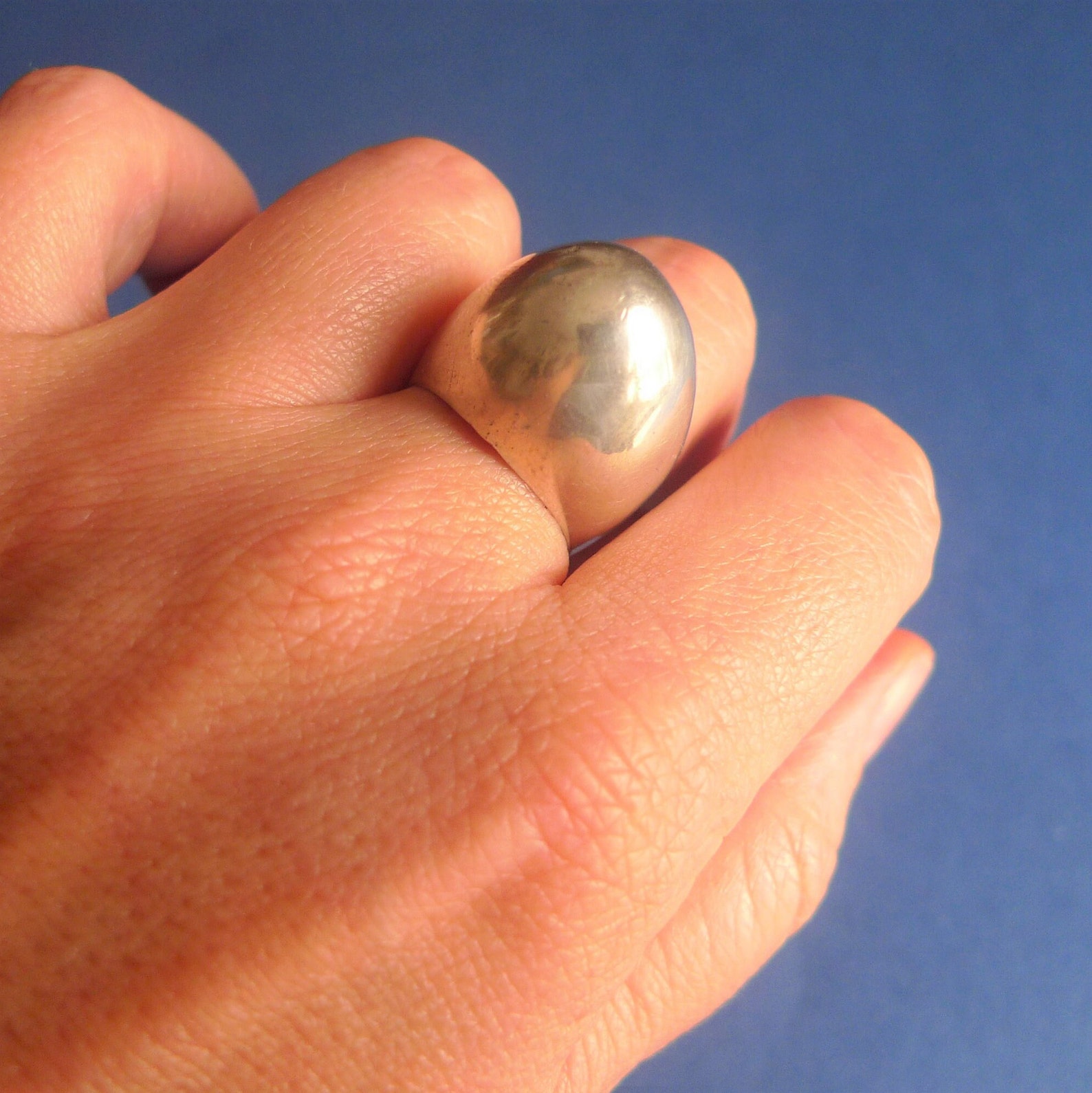 Silver Vintage Dome Ring From Barcelona Etsy