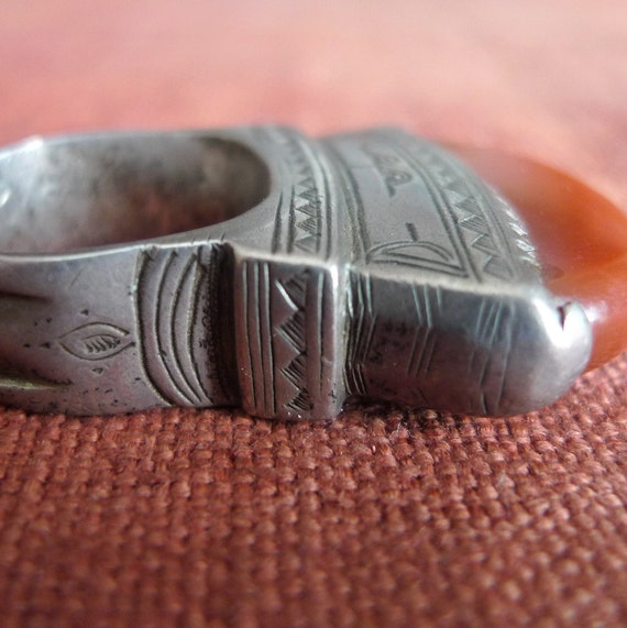 Tuareg Ring | Tribal Ring | Silver Ring with Carn… - image 5