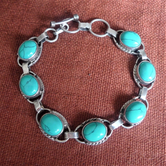 Bracelet in silver 925 pink gold plated with turquoise and an eye out of  fildisi - Gregio in Australia