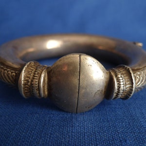 Big Antique Silver Bracelet from North India | Tribal Silver Bracelet from Jaisalmer region