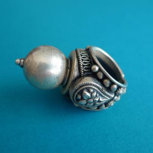 Big Tribal Silver Ring from North India