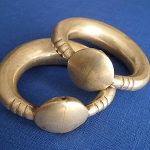 Pair of Tribal Silver Bracelets from North India
