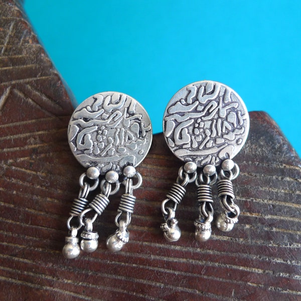 India Silver Earrings | Mughal Coins Silver Earrings.