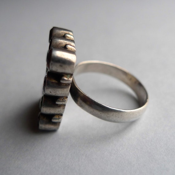Multistone Ring from India | Garnet Peridot Topaz… - image 2