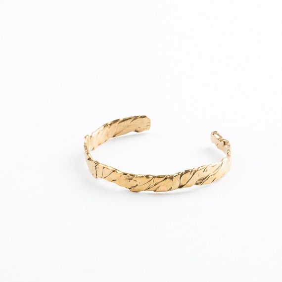 gold hammered cuff bracelet