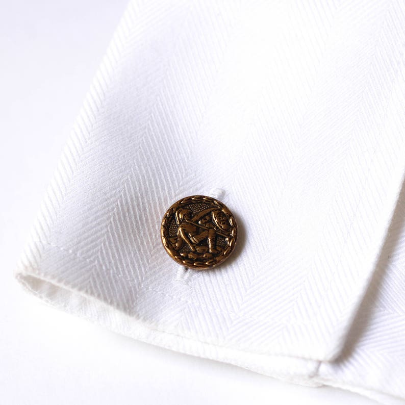 Greek Hellenic era replica coin cufflink gold vintage cufflinks Christmas Holiday