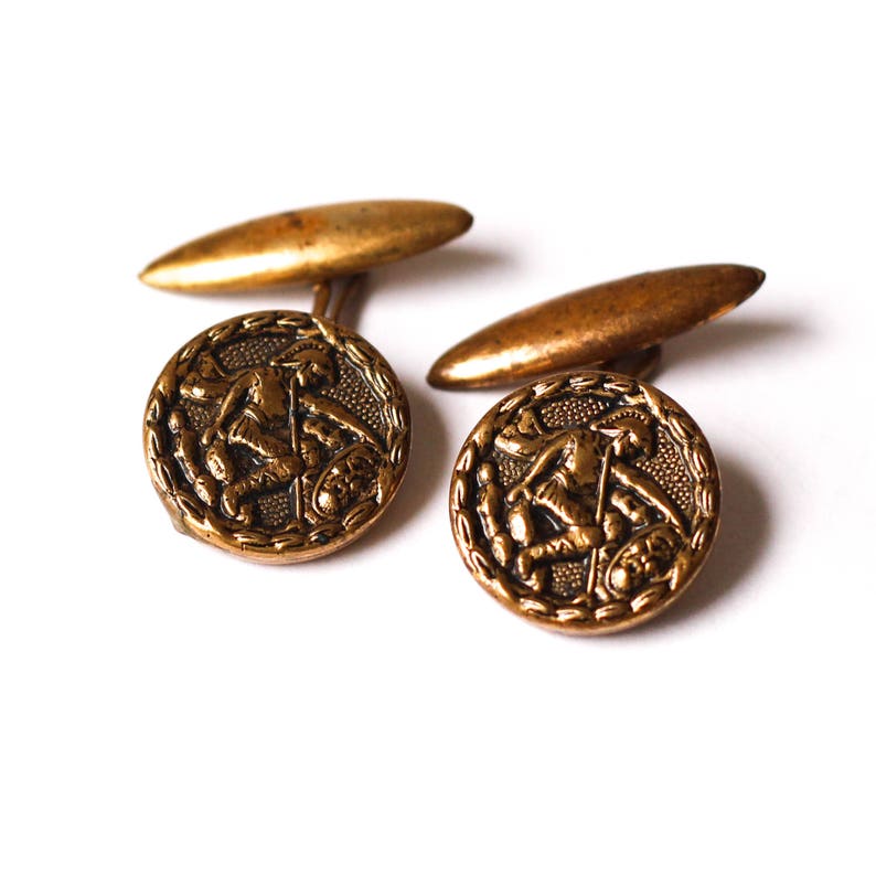 Greek Hellenic era replica coin cufflink gold vintage cufflinks Christmas Holiday