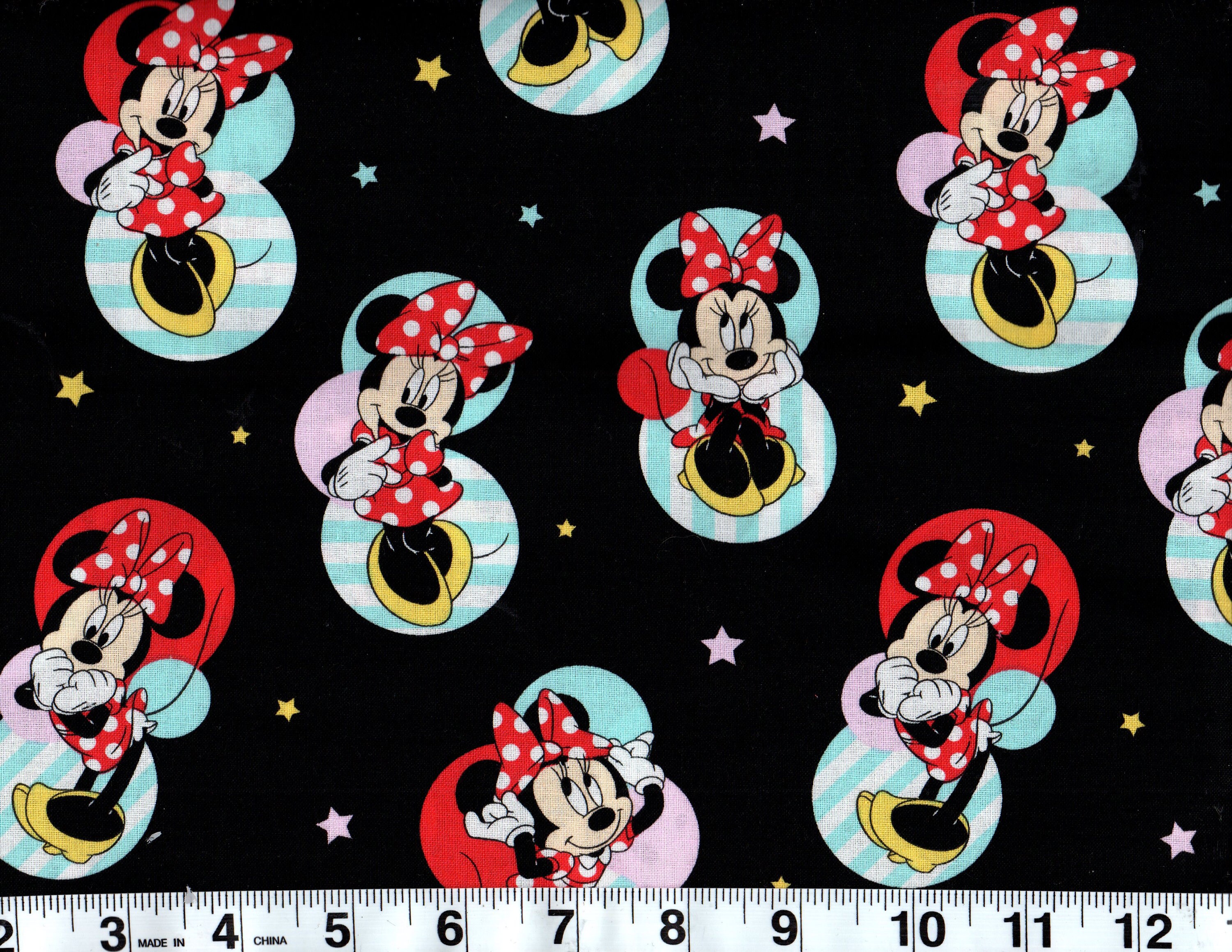 Minnie Mouse Fabric by the Yard Licensed Disney 100 Cotton Etsy