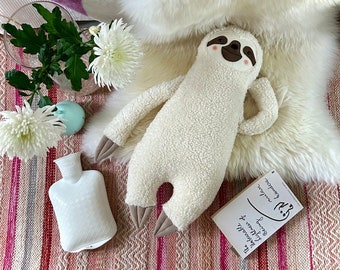 Sloth hot-water bottle cover - soft stuffed animal, warming