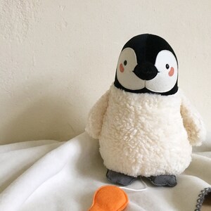 Penguin musical baby toy stuffed animal, newborn gift, baptism gift image 2