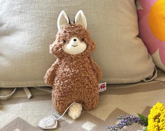 Spieluhr Fuchs – Babygeschenk zur Geburt oder Taufe, handgemacht aus Baumwollplüsch & Wollfilz, personalisiert, waschbar