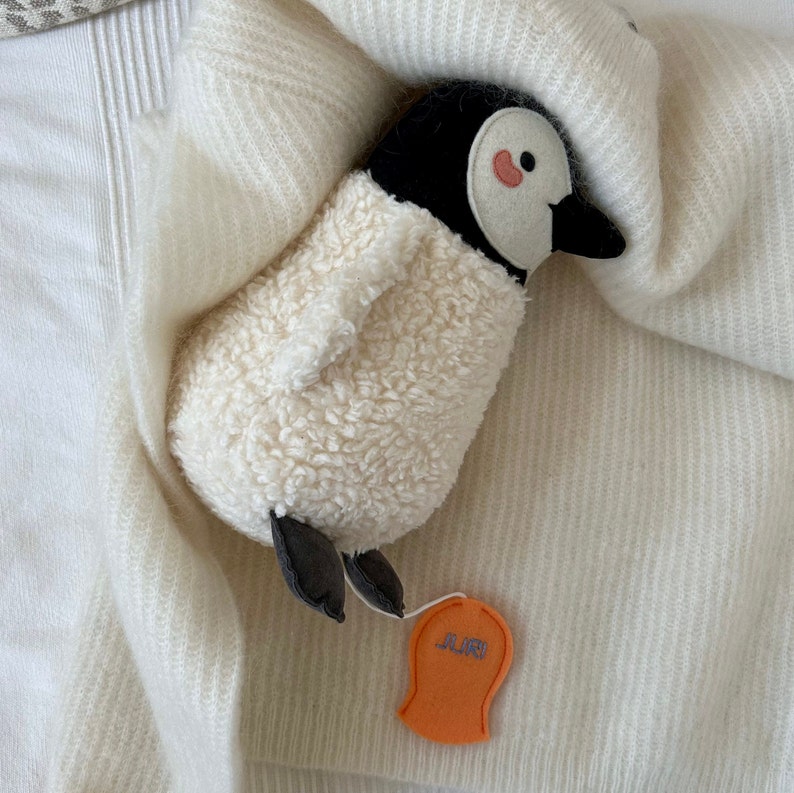 Penguin musical baby toy stuffed animal, newborn gift, baptism gift image 7