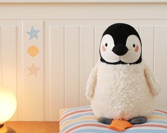 Penguin musical baby toy - stuffed animal, newborn gift, baptism gift