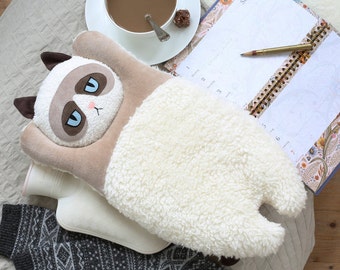 Grumpy Cat, hot-water bottle cover - plush kitten, birthday gift, for cat lover,  handmade