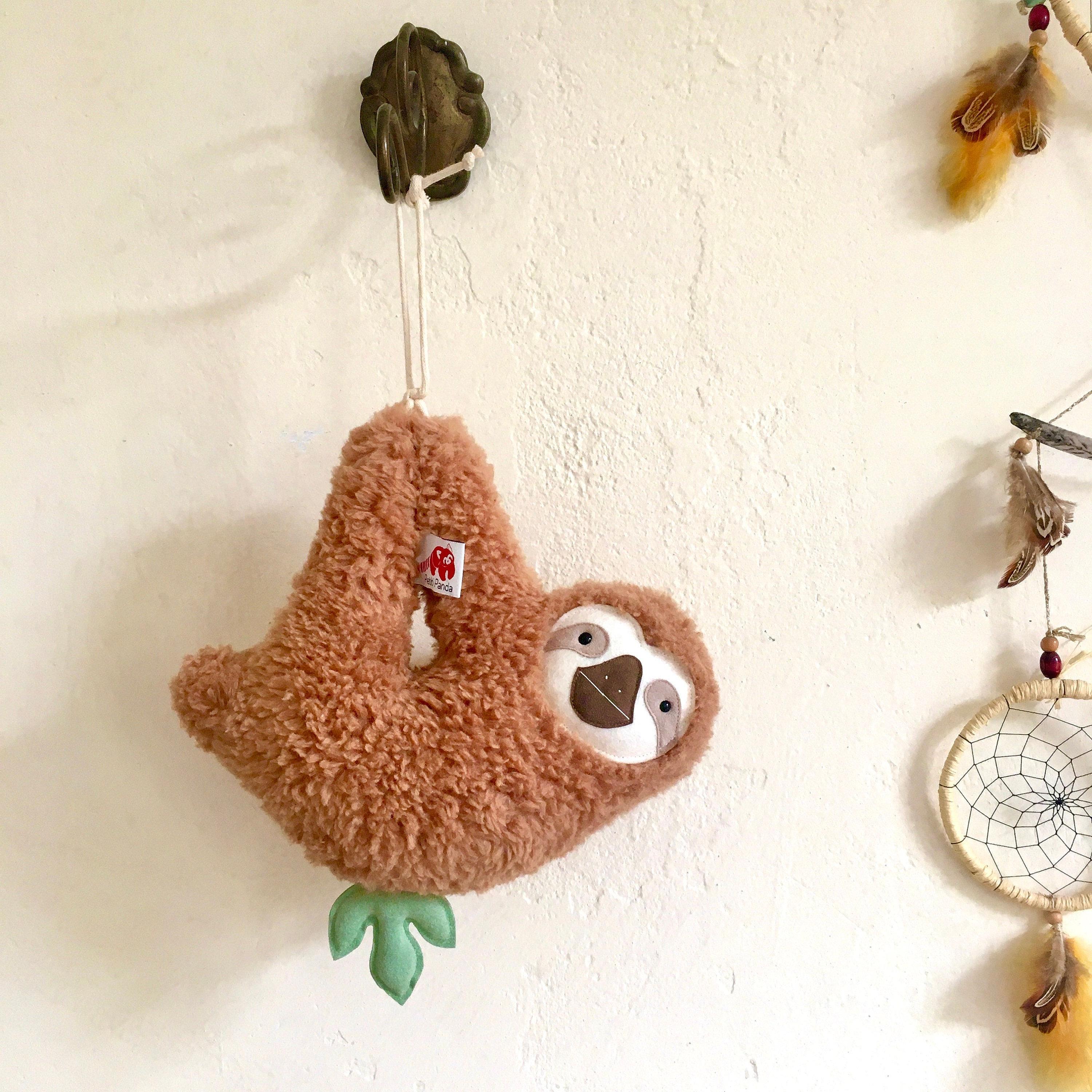 Sloth Musical Toy With Your Choice Of Melody, Handmade Baby Gift, Birth Baptism Cotton Plush Stuffed Toy, Personalized